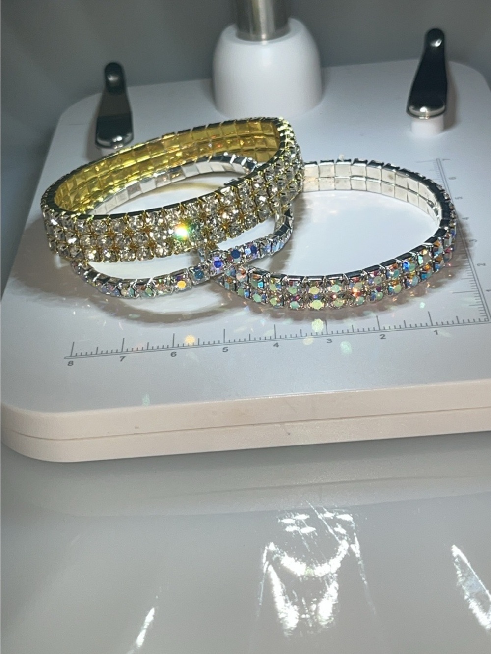3 Rhinestone Stretch Bracelets Costume Jewelry Sparkly Fun Bracelet Lot